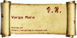 Varga Mara névjegykártya
